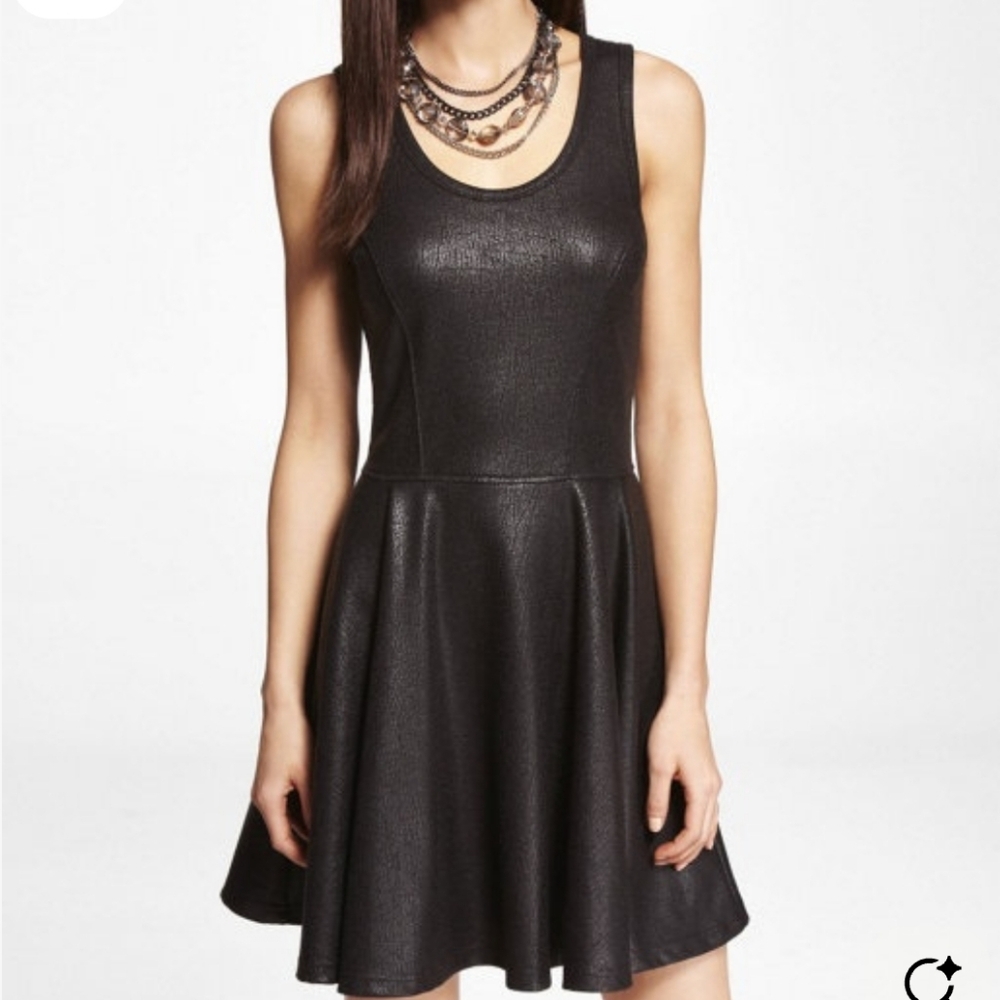 NWT Express Metallic Black Sleeveless Mini Dress